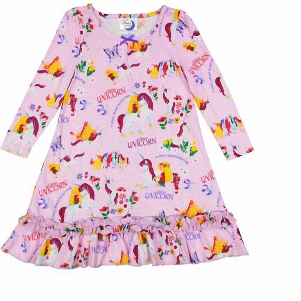 NEW BOOKS TO BED girl's uni the unicorn night gown in pink
